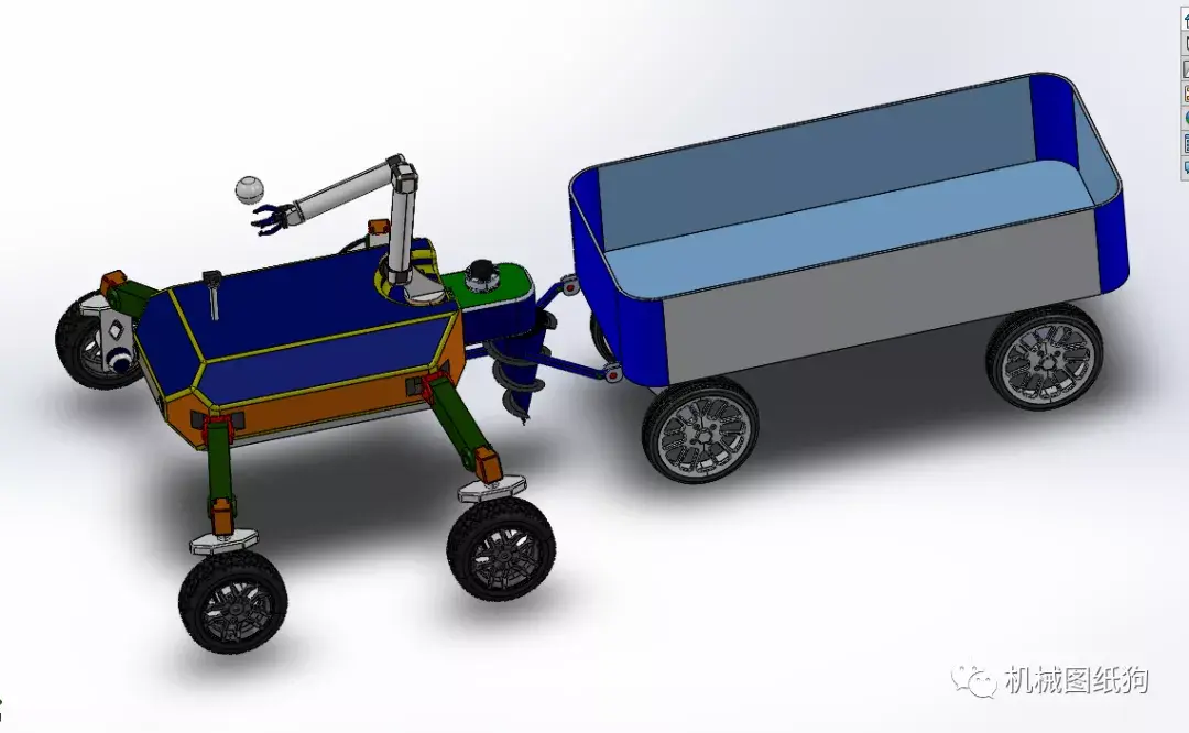 机器人水果采摘实验机器人车3d图纸solidworks设计