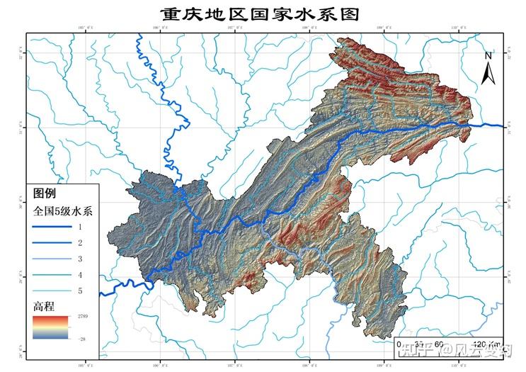 基于srtm3dem30m和astergdem290m数据提取重庆水系