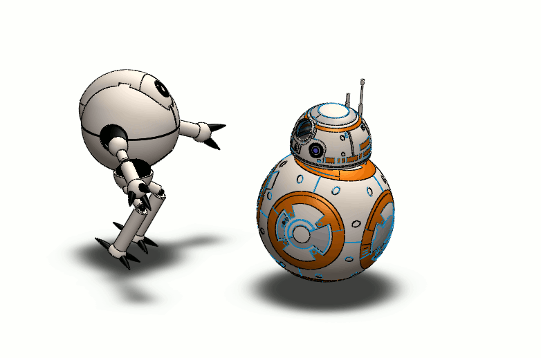 【机器人】星球大战呆萌bb8机器人造型3d图纸 solidworks设计