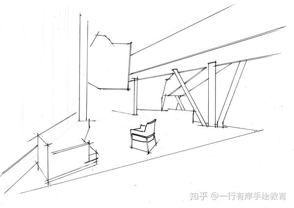 一行有岸环艺接待空间手绘设计表现