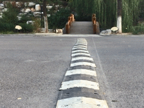 30千米每小时通过减速带 我们看到明显的前后轮 都发生了明显的跳动