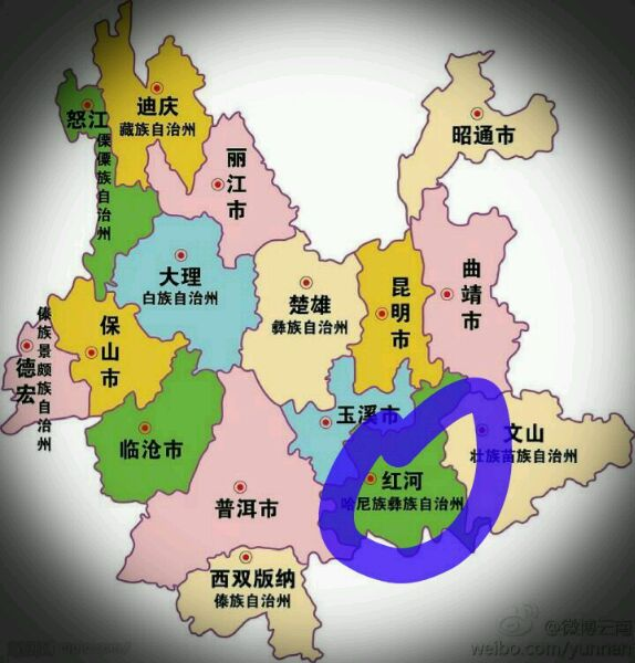红河州地图
