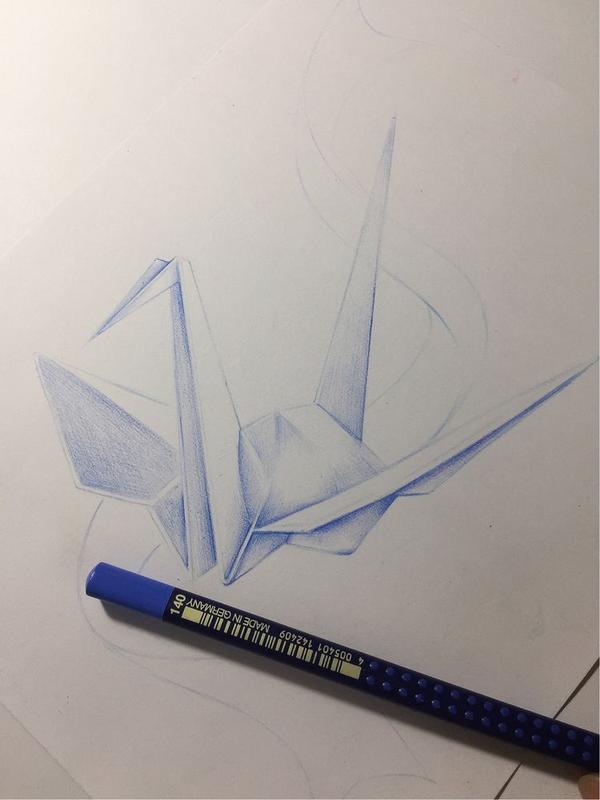 如何画出一只会"飞"的千纸鹤,画画入门教程