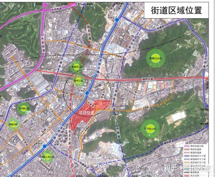 项目位于龙岗区园山街道龙岗大道和盐龙大道路交汇处,西靠龙岗大道,盐