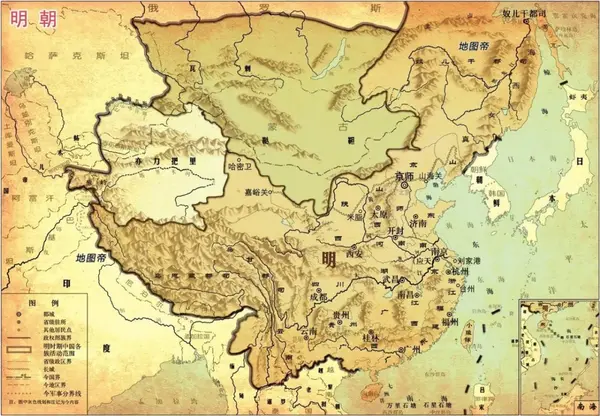 明代疆域图 图源:地图帝