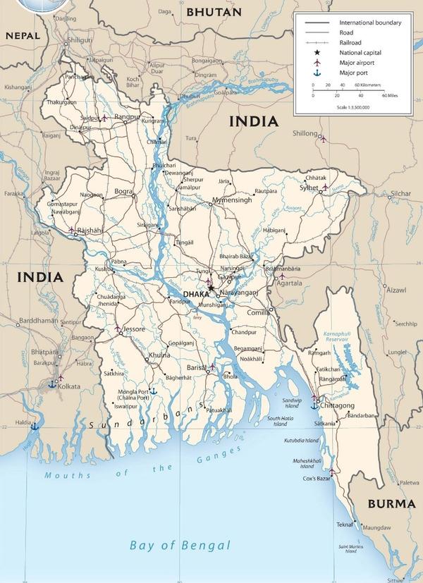 孟加拉国地图