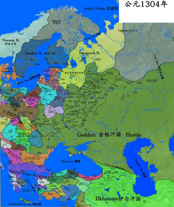 5,在本图中最后也是最重要的是,立陶宛大公国的南下与西进