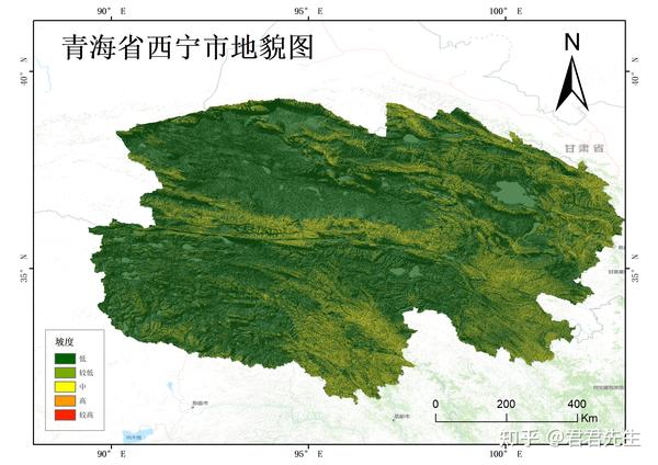 arcgis教程44专题图制作之自然地图1西宁市地貌