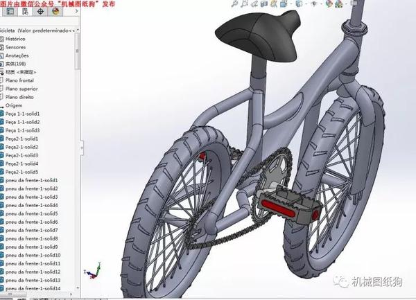 其他车型bicycle小巧自行车模型3d图纸solidworks设计