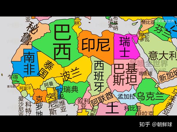 按照军事实力划分世界地图.