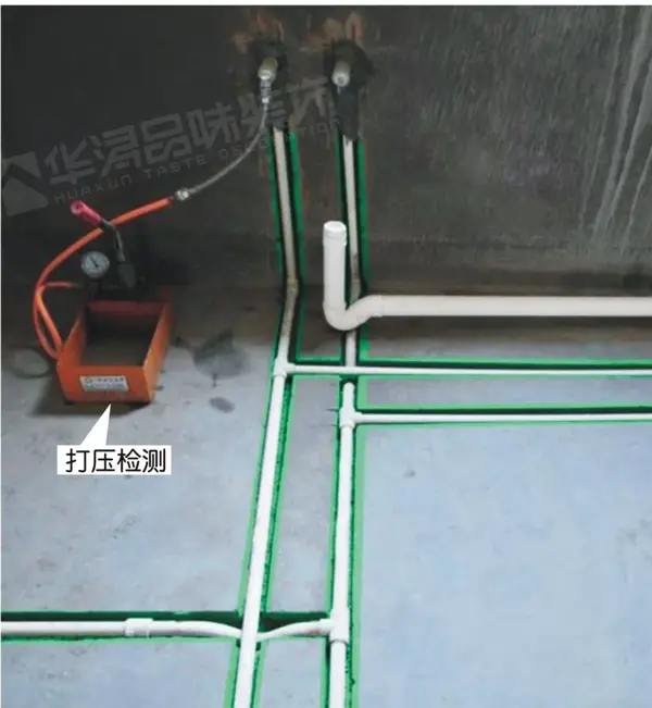 (▲打压检测) 检测验收:施工完毕后,要对室内给水管道进行 水压试验