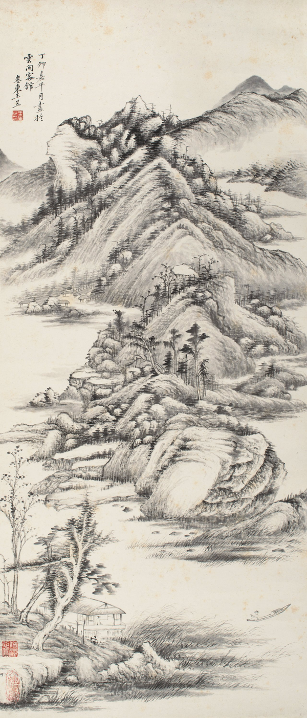 《雪阁客馆》王昱,清代画家,其画风淡而不薄,疏而有致