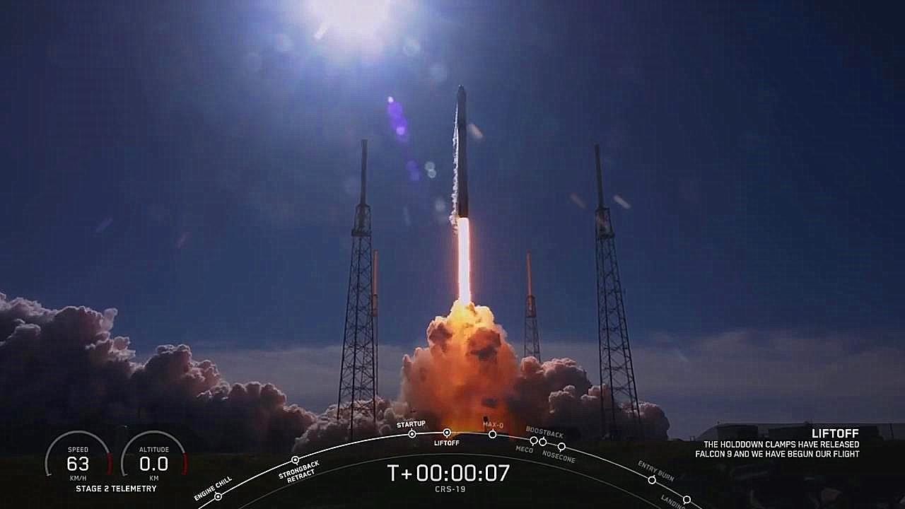 国际快讯spacex猎鹰9号运载火箭搭载货运龙飞船发射成功