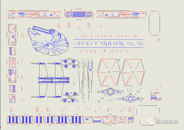 飞行模型千年隼号millenniumfalcon宇宙飞船激光切割图纸dwg格式