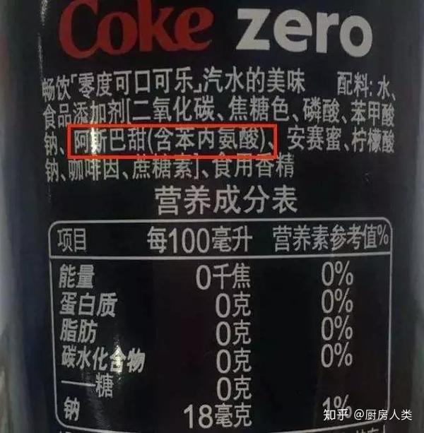 那零度可乐真的不含糖吗?这是两种可乐的成分表,大家对照一下.