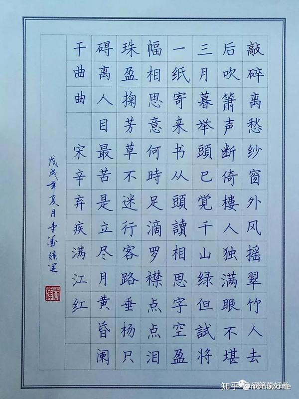 辛弃疾《满江红》钢笔字练习笔友钢笔书法习作欣赏