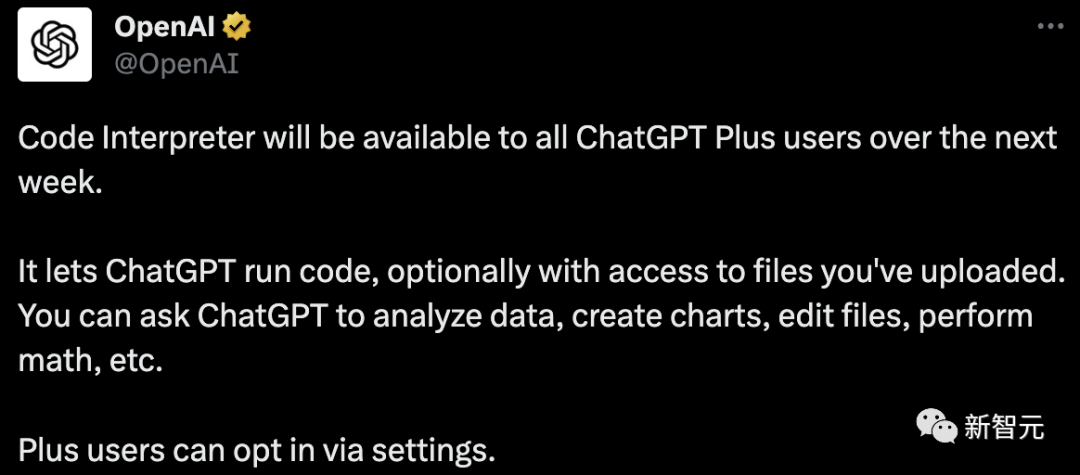 OpenAI王炸代码解释器下周正式上线GPT 4 API全面开放 知乎
