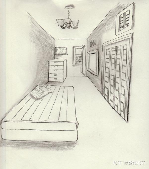 图5. 学完第22课之后画的我家卧室