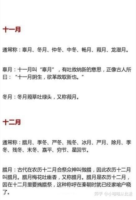 古代十二月份的雅称