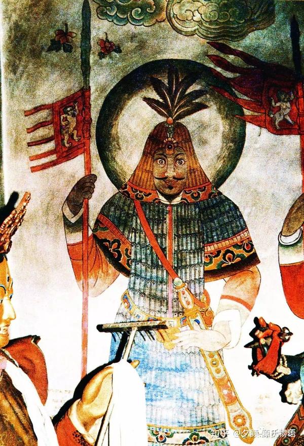 武士壁画 吐蕃王朝时期 发现于西藏拉萨大昭寺.