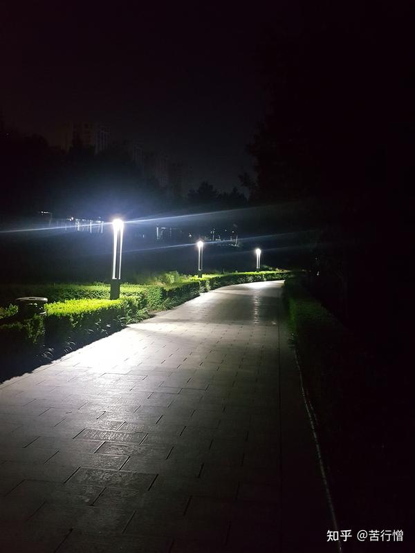 晚上独自逛公园