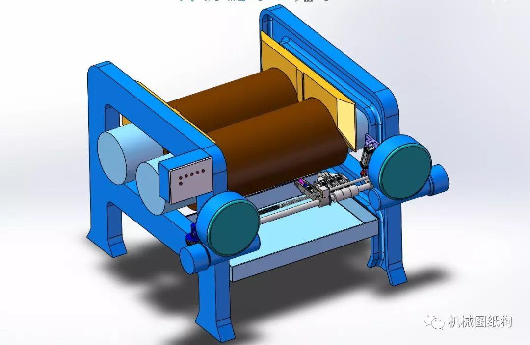 【非标数模】橡胶复合分切机设备3d模型图纸 solidworks设计