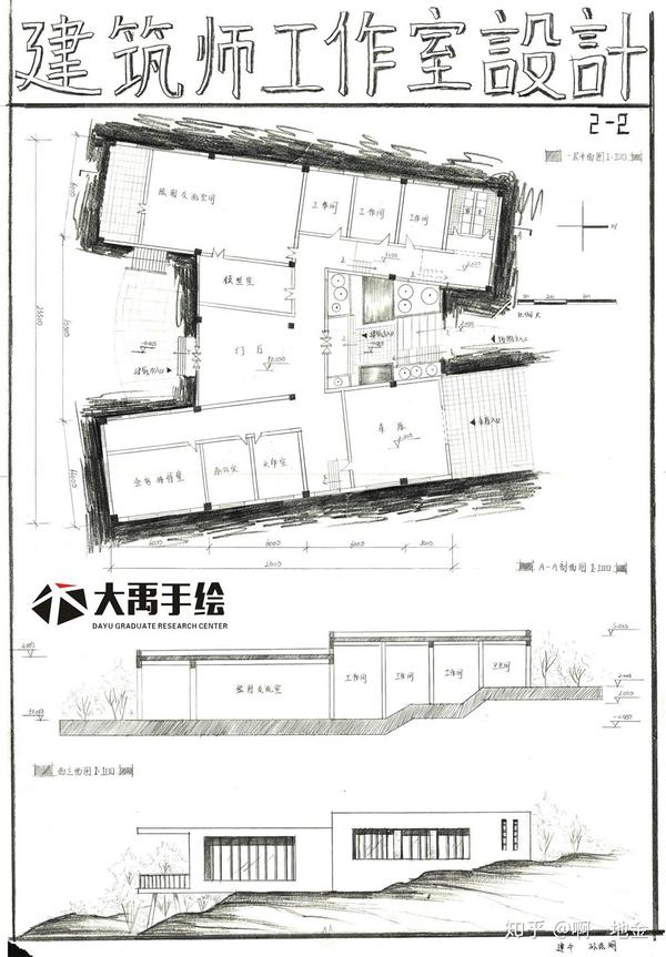 今日分享四建筑师工作室大禹手绘建筑快题优秀作品欣赏