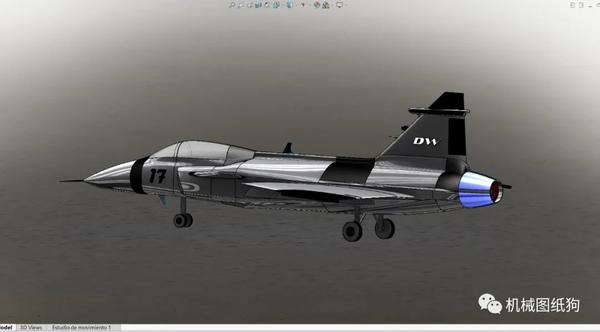 【飞行模型】fighter-jet-17战斗机简易模型3d图纸 solidworks设计