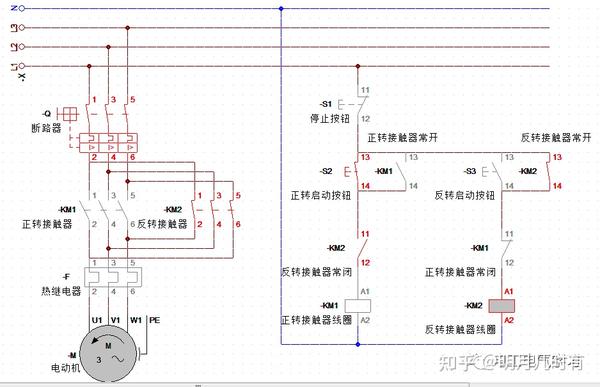 电机正反转电路 电机顺序启动,逆序停止电路图