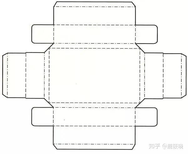 别插组装带底结构盒展开图 锁合组装 通过锁合使结构更加牢固.