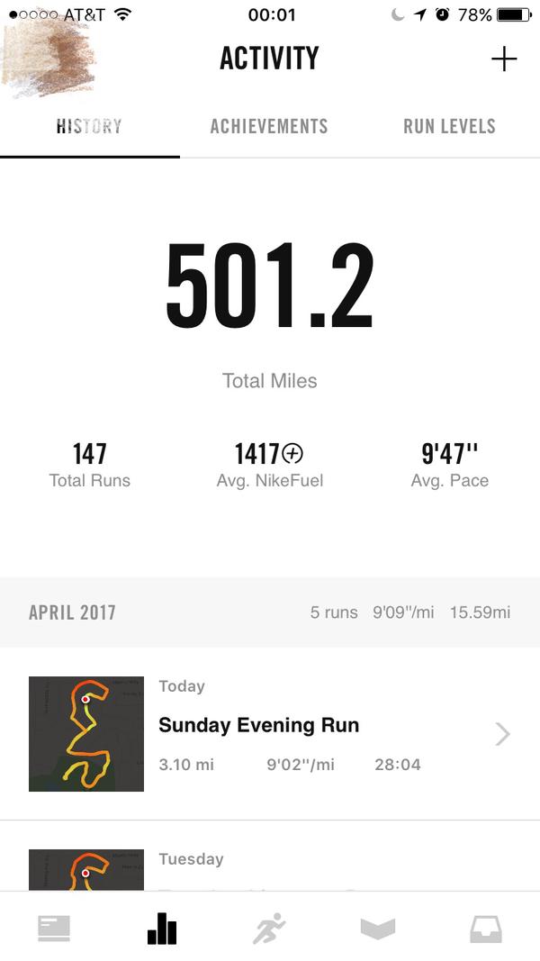 坚持了一年多,跑了800多公里,减下来了20多斤. keep running!