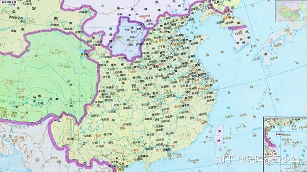 西晋统一图——谭其骧《中国历史地图集》
