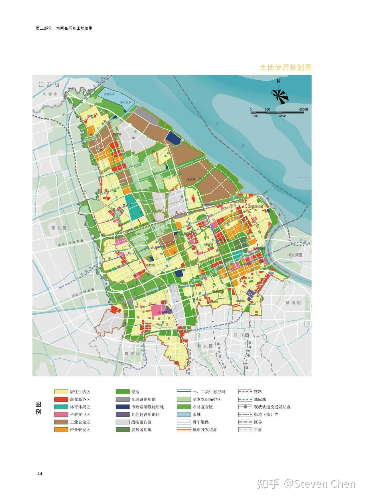 从2035空间规划图可以看出,杨行的土地属性以产业研发,商业,绿地为主