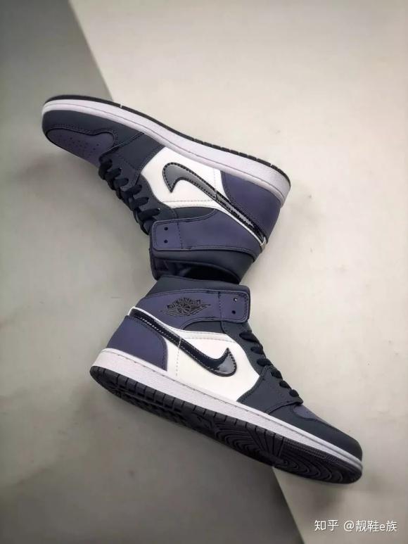 air jordan 1 mid aj1 桑德紫 黑紫脚趾球鞋,值