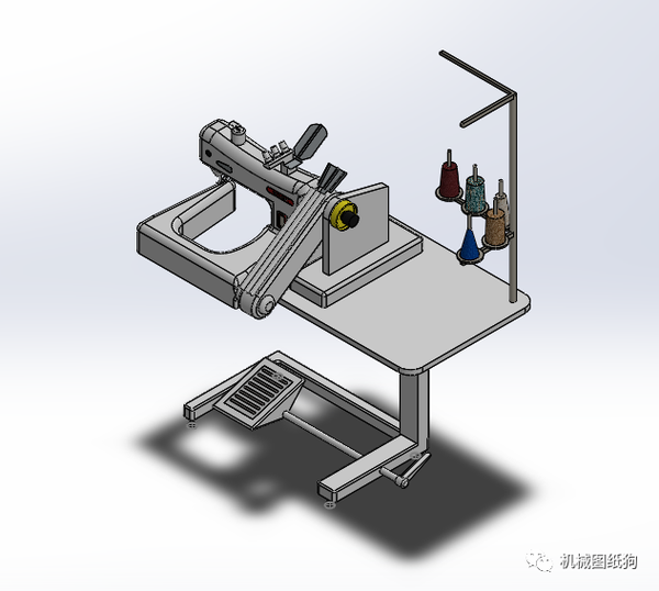 工程机械kolludikis缝纫机简易模型3d图纸solidworks设计