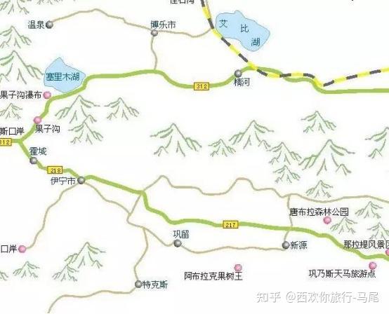 吐鲁番旅游地图夏特古道地图伊宁旅游地图这么全的新疆旅游地图超实用