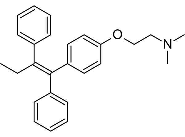 他莫昔芬分子结构式 (图片来源:fuse809 [public domain])