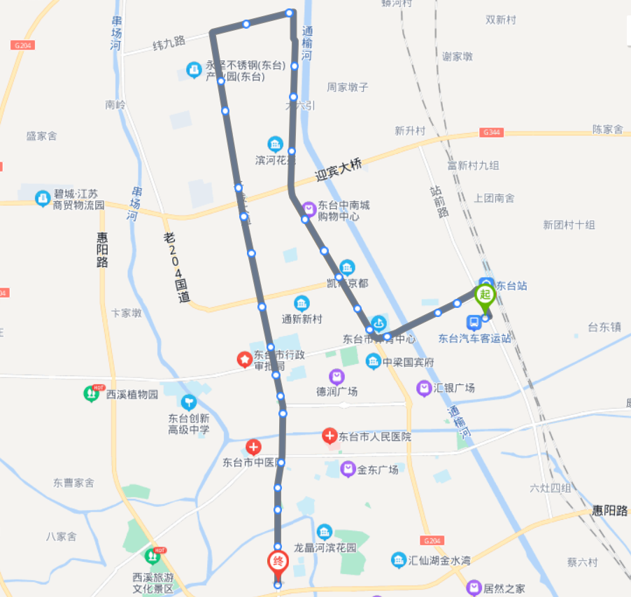 江苏东台火车站途经公交车路线:东台11路;东台12路;东台15路;东台4路