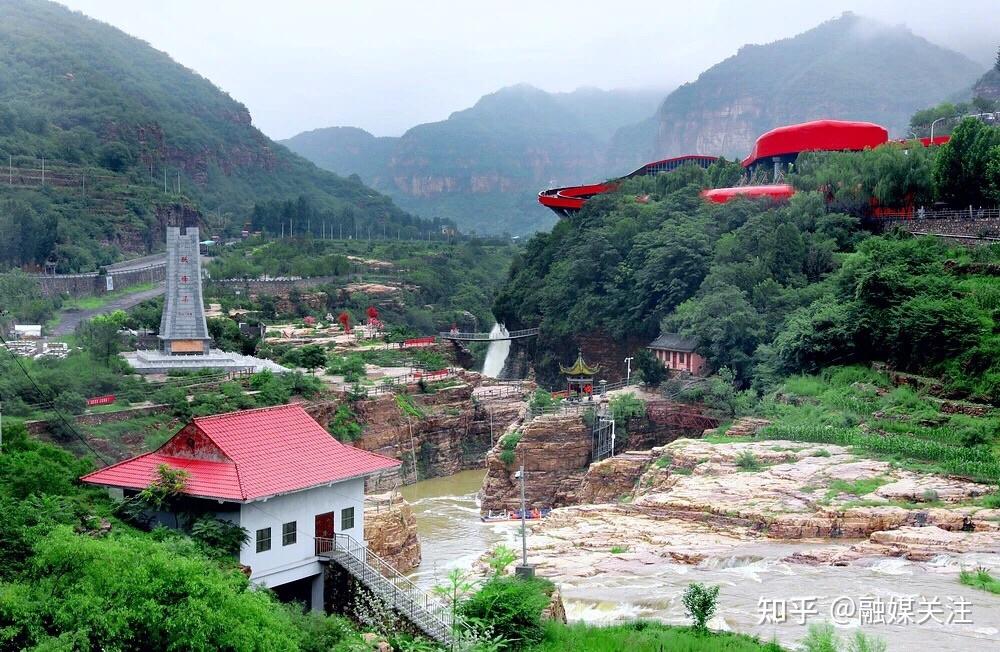 河南省林州市红旗渠络丝潭呈现黄河壶口瀑壮观的景观