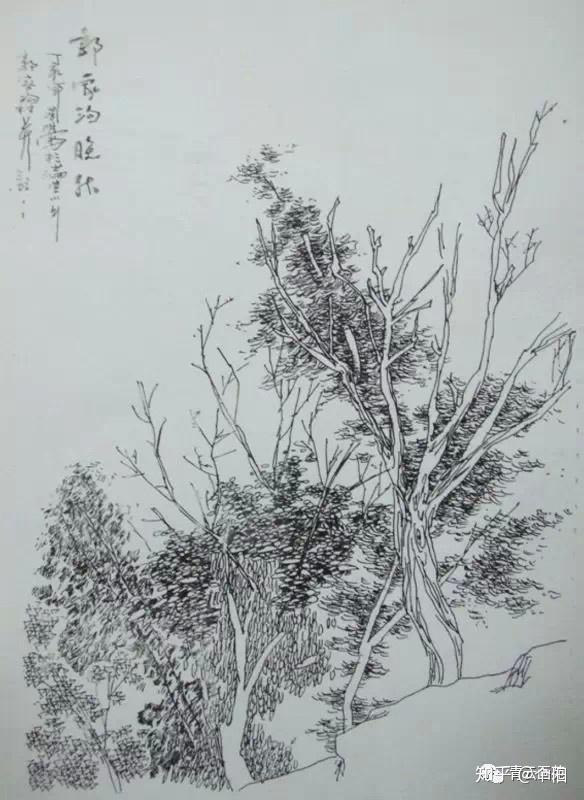风景速写水性笔手绘画