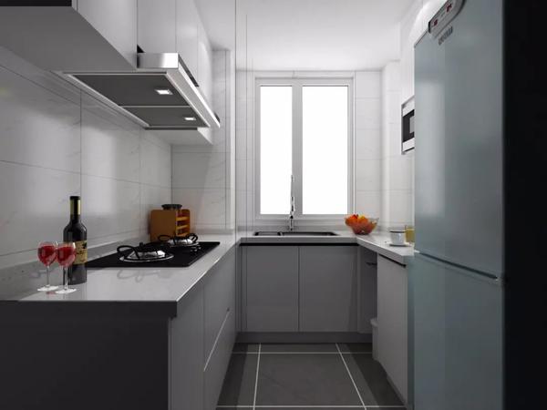 厨房台面运用灰色,优雅低调.