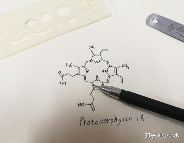 最后送上小水水手绘的原卟啉结构式