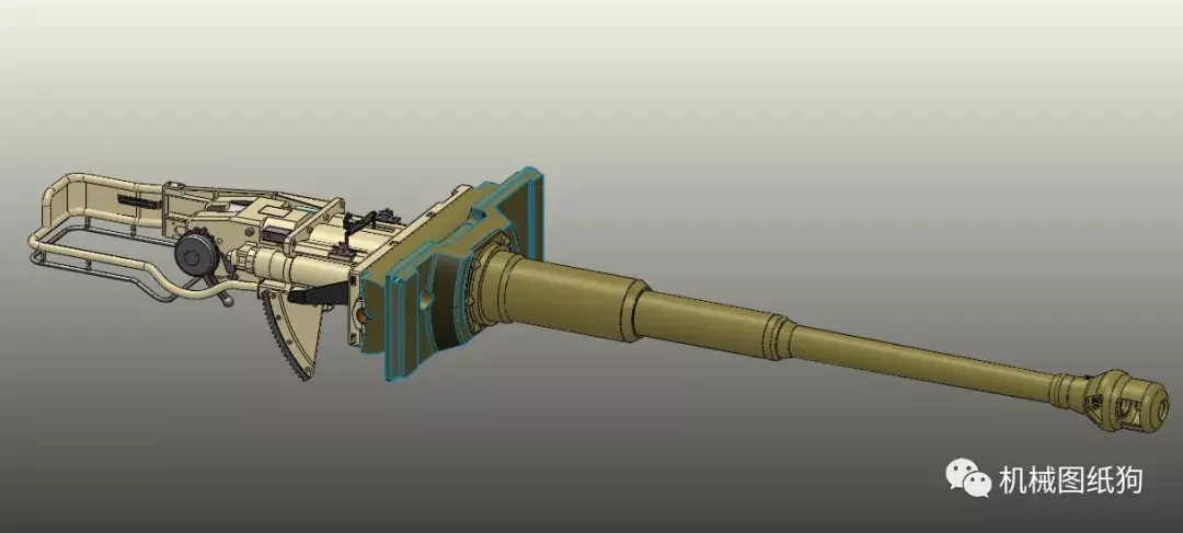 工程机械tiger坦克炮口结构玩具模型3d图纸solidworks设计