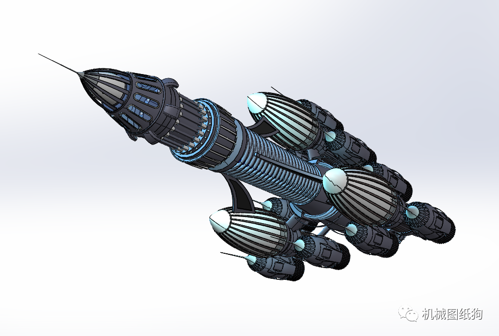 【飞行模型】ftl ship太空飞船模型3d图纸 solidworks设计