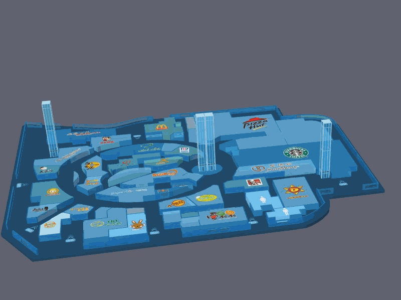 好用的室内地图炫酷特效-三维地图特效可视化演示案例