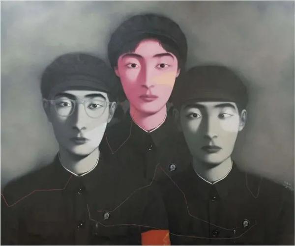 张晓刚,《血缘 — 大家庭:全家福》,150×180cm,1994