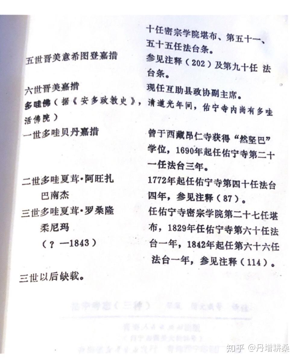 于三世土观洛桑却吉尼玛仁波切,以及王嘉仁波切的佑宁寺志三种(尕藏