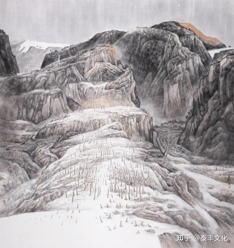 中国美协会员李越作品在一幅幅水墨酣畅,情景交融,诗意盎然的山水画前