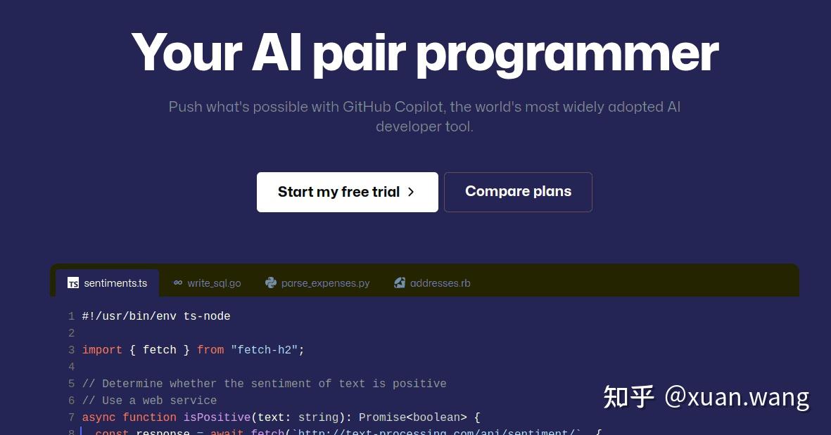 github copliot AI编程助手详细教程 知乎