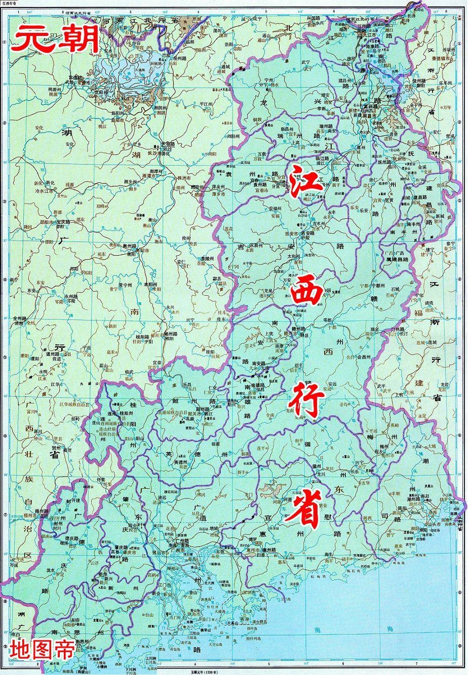 图-元朝时期江西行省元朝的南昌更牛了,成为江西行省的治所.